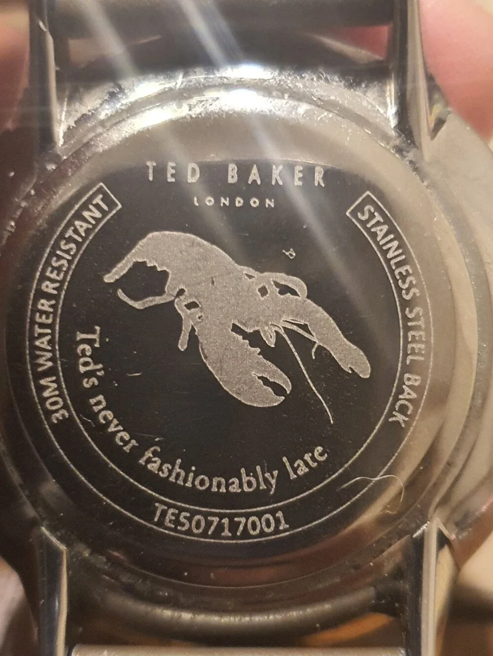Ted Baker London Silver/Blue Leather Men's Watch w/Date